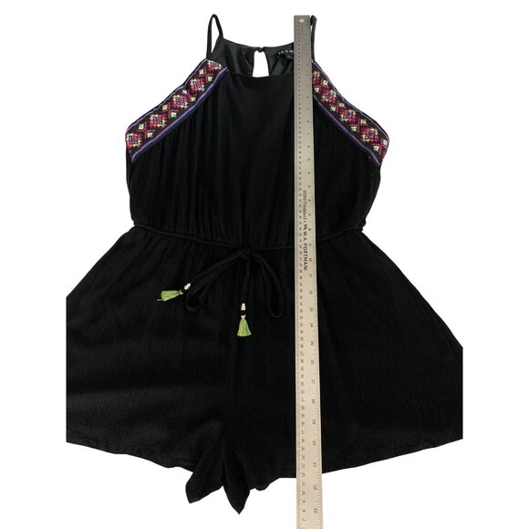 As U Wish Womens Summer Sleeveless Black Romper Jumper Spaghetti Straps Large - Picture 7 of 10